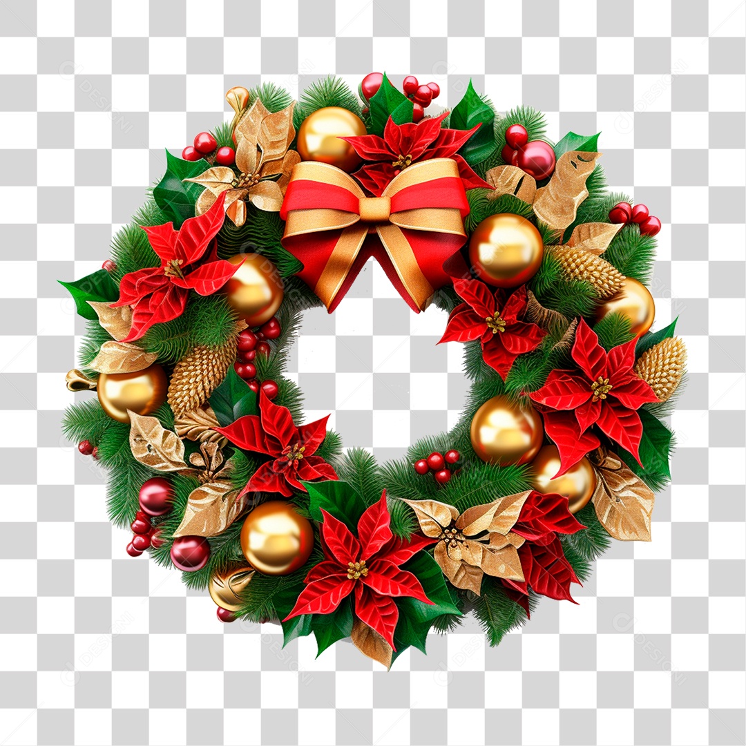 Coroa de Enfeite Natalino PNG Transparente