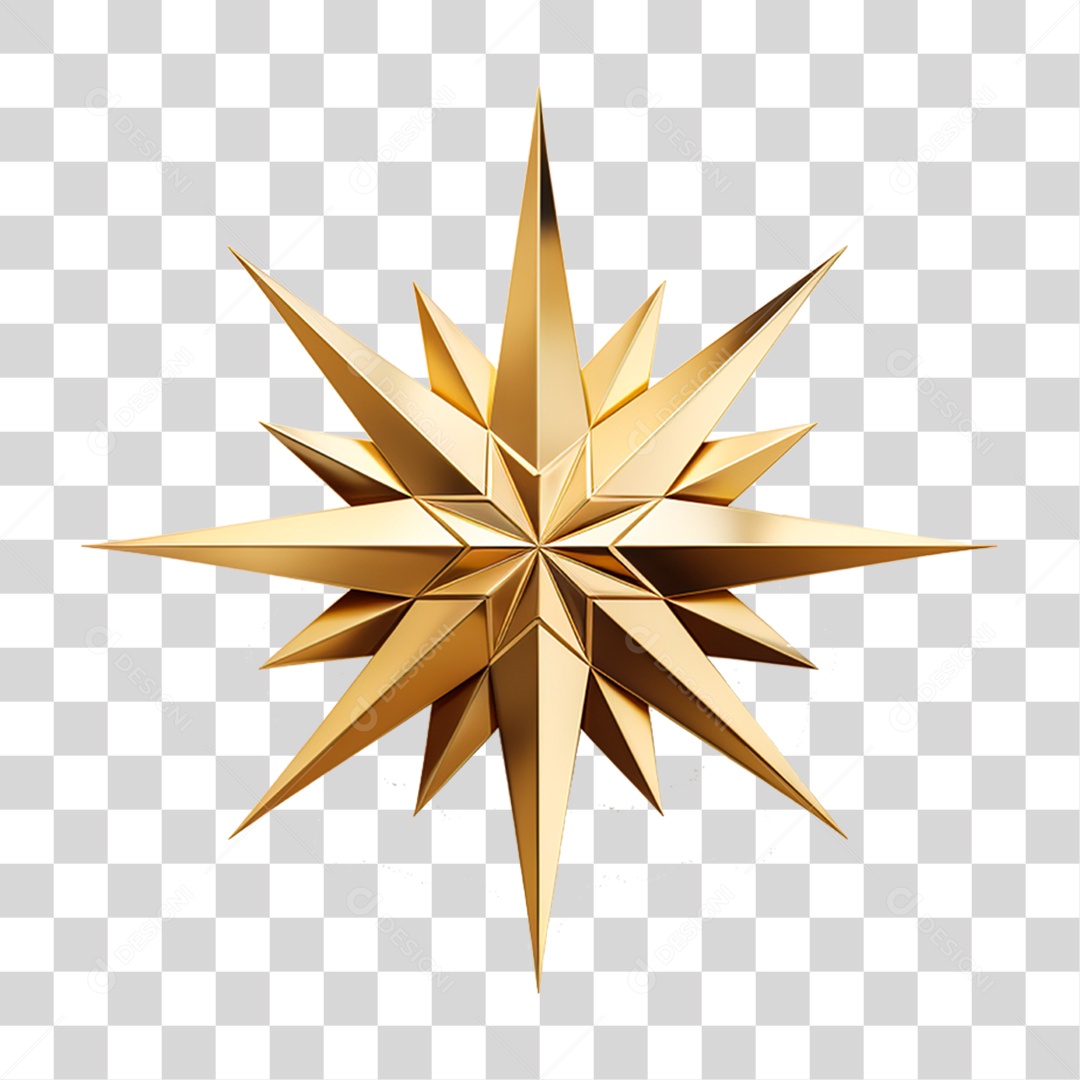 Estrela de Belém Amarela PNG Transparente