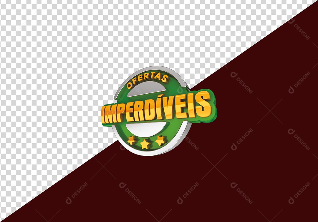 Ofertas Imperdíveis Selo 3D Verde Branco Dourado para Composição PSD