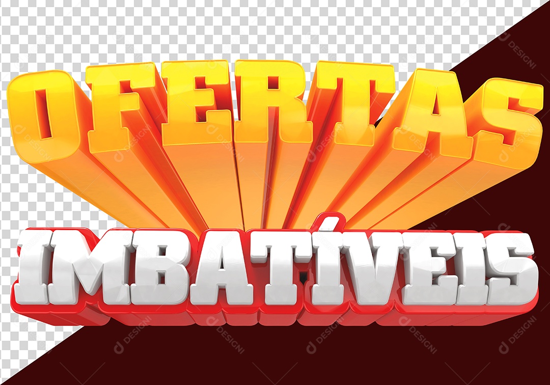 Ofertas Imbatíveis Selo 3D Amarelo Branco para Composição PSD
