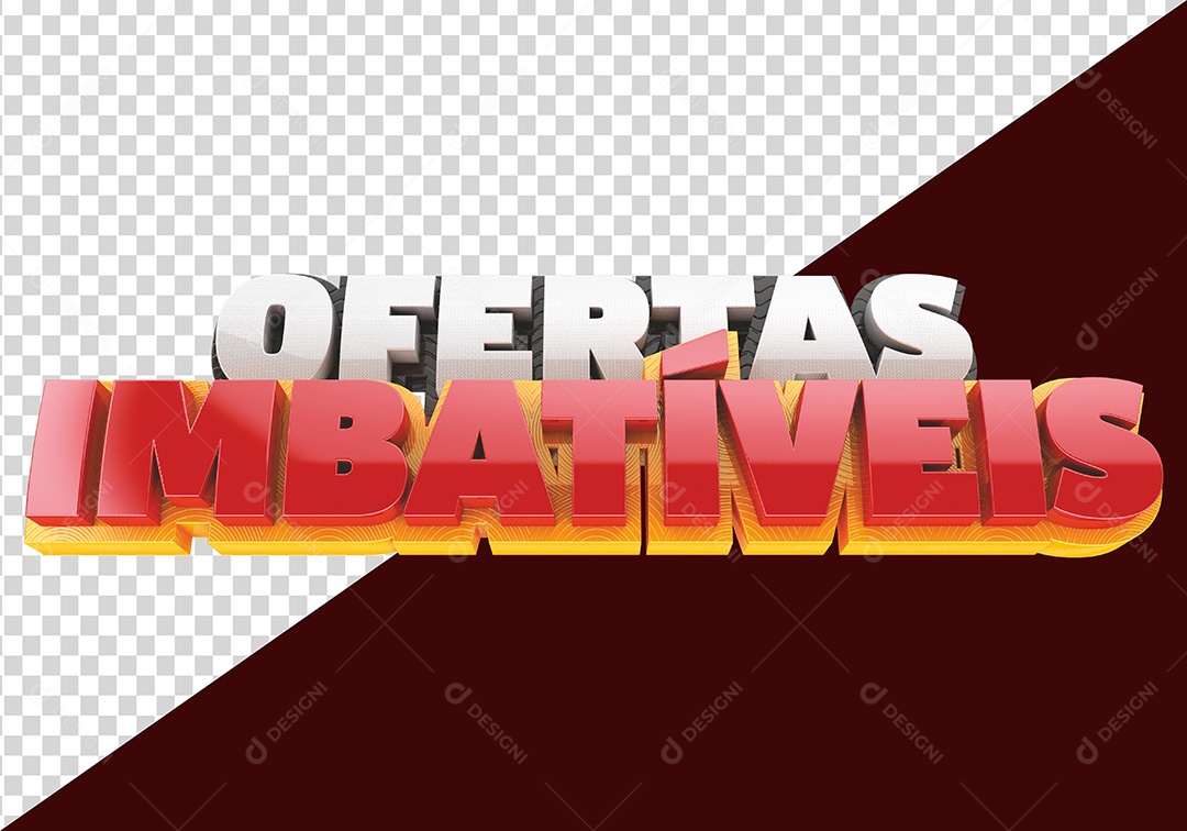 Ofertas Imbatíveis Selo 3D Branco Vermelho para Composição PSD