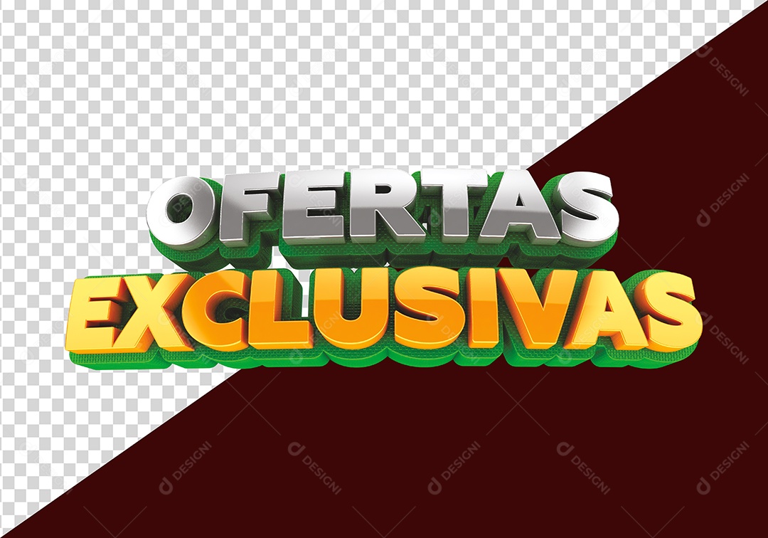Ofertas Exclusivas Selo 3D Branco Dourado para Composição PSD