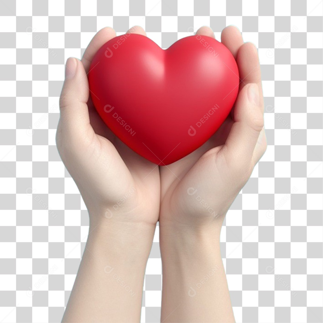 Mãos Segurando Coração PNG Transparente