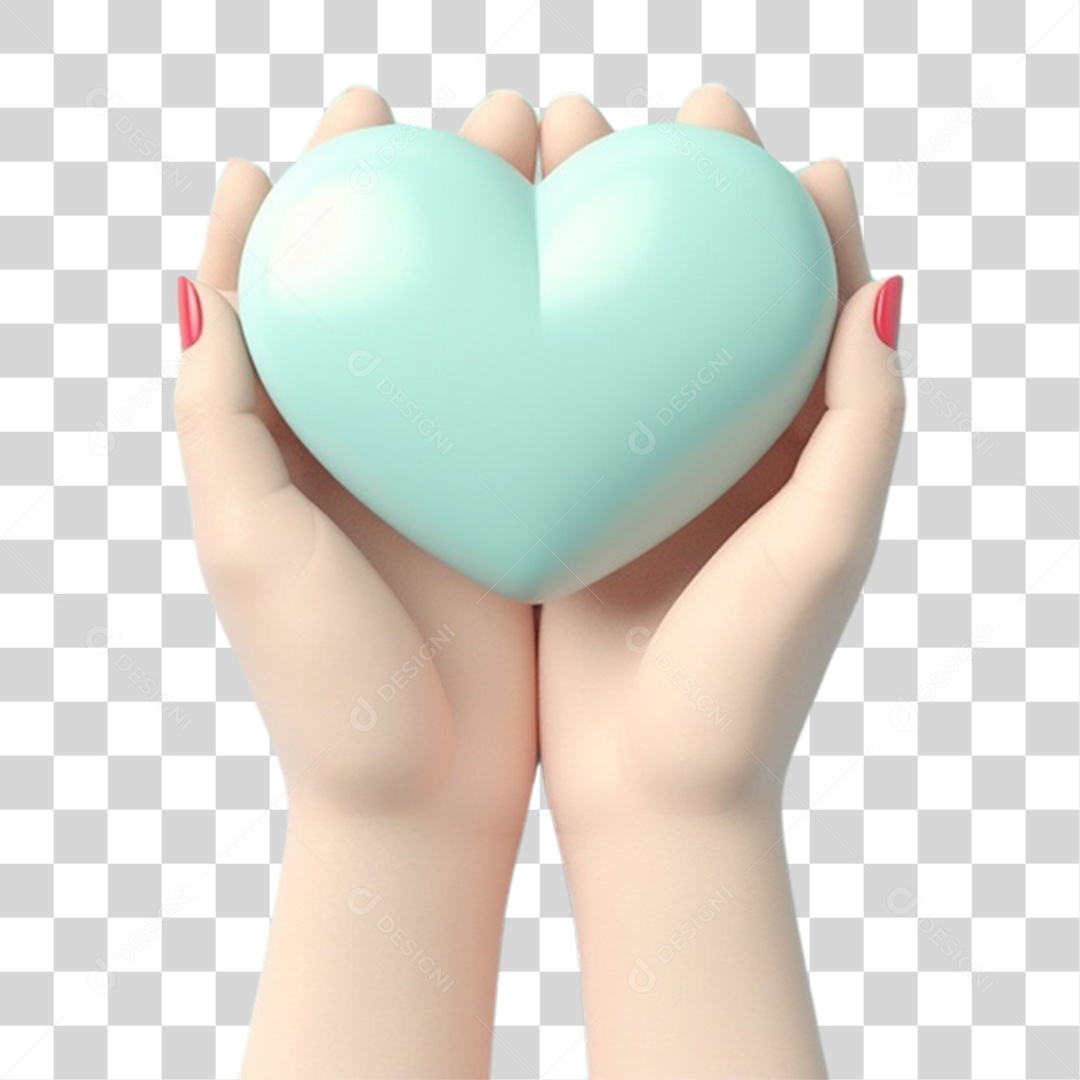 Mãos Segurando Coração PNG Transparente