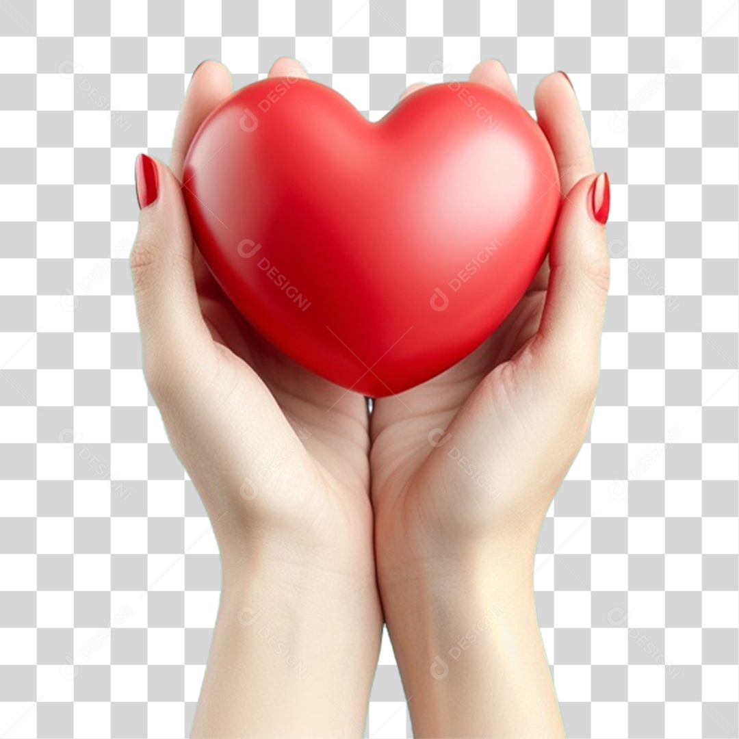 Mãos Segurando Coração PNG Transparente