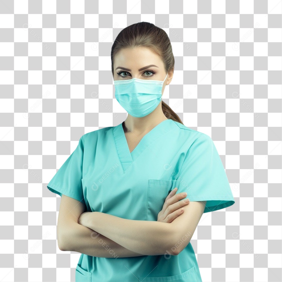 Enfermeira de Uniforme PNG Transparente