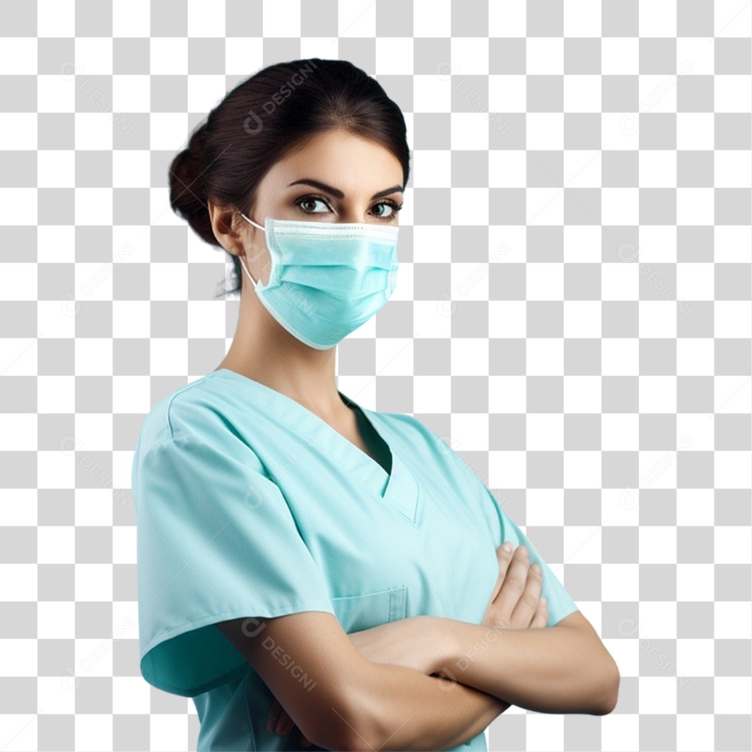 Enfermeira de Uniforme PNG Transparente