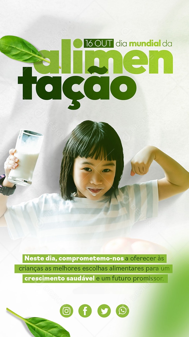 Social Media Story Dia Mundial Da Alimentação 16 De Outubro PSD Editável