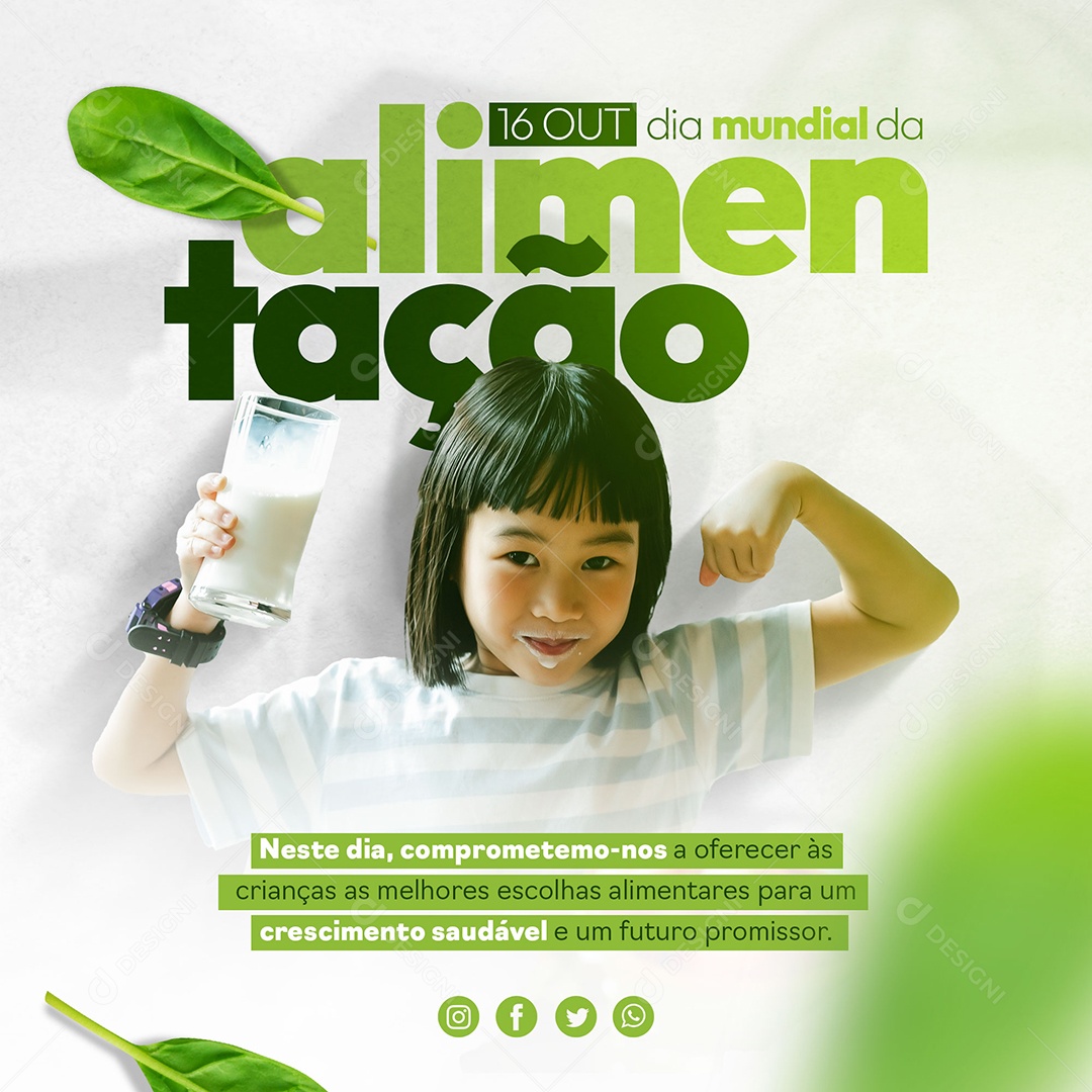 Social Media Feed Dia Mundial Da Alimentação 16 De Outubro PSD Editável