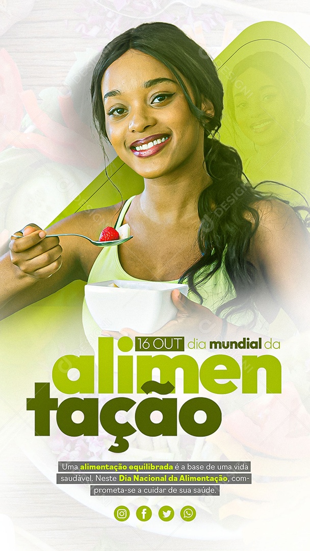 Social Media Story Dia Mundial Da Alimentação 16 De Outubro PSD Editável