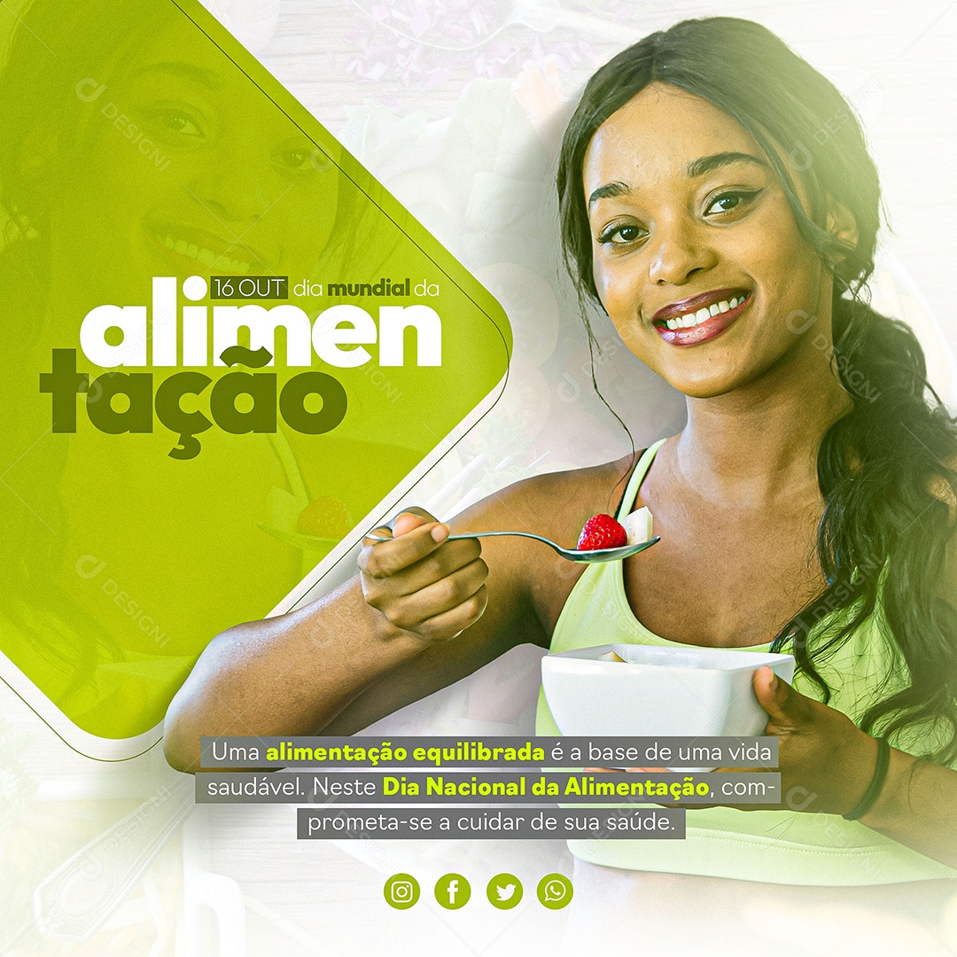 Social Media Feed Dia Mundial Da Alimentação 16 De Outubro PSD Editável