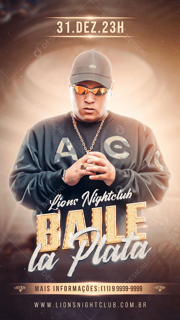 Flyer Story Baile La Plata MC Ryan Social Media PSD Editável