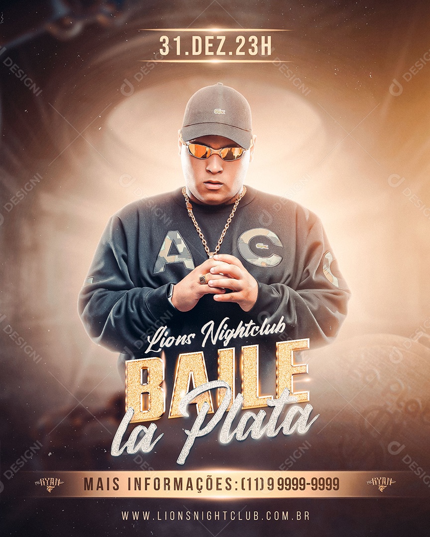 Social Media Flyer Feed Baile La Plata Mc Ryan PSD Editável