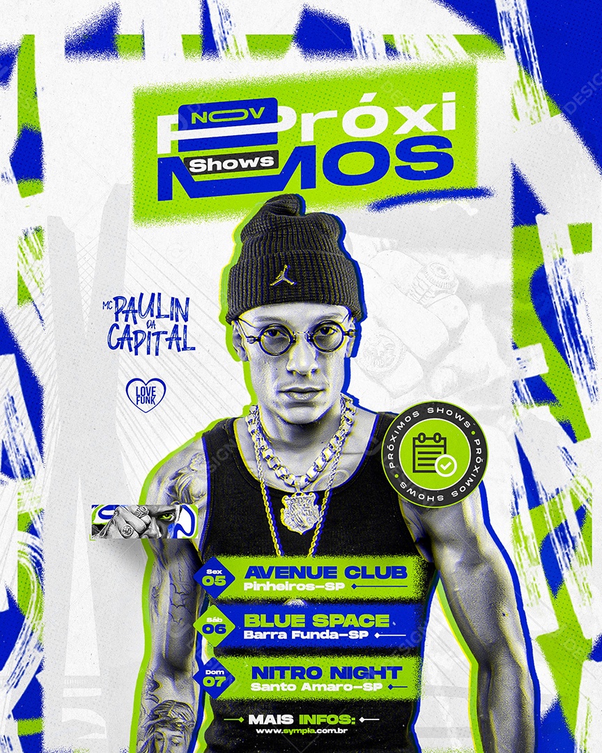 Flyer Próximos Shows Mc Paulin Da Capital Social Media PSD Editável