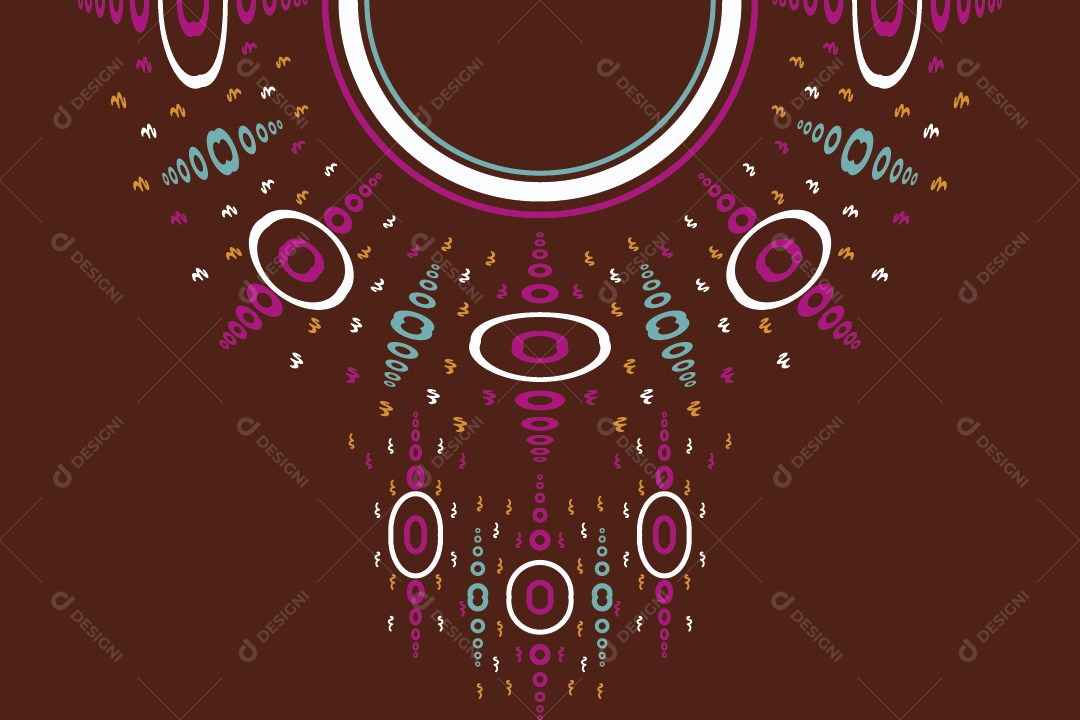 Ilustração Padrão Bordado Marrom Vetor EPS