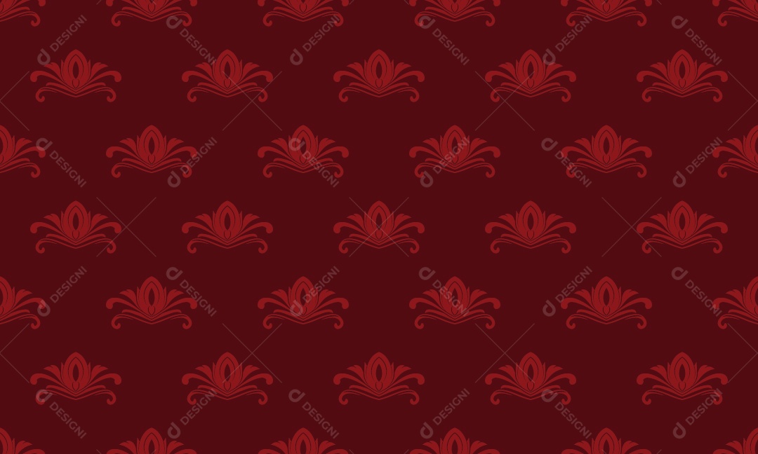 Padrão de Flor de Lis Vermelho Ilustração Vetor EPS