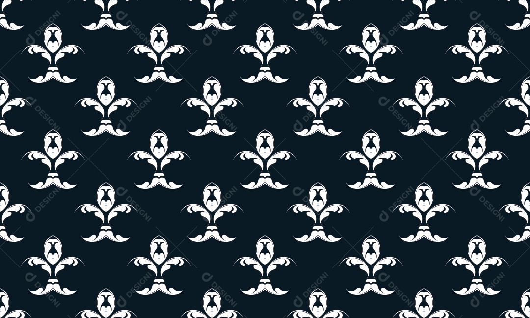 Padrão de Flor de Lis Ilustração Vetor EPS