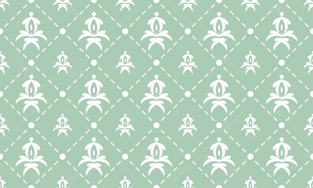 Padrão de Flor Verde Ilustração Vetor EPS