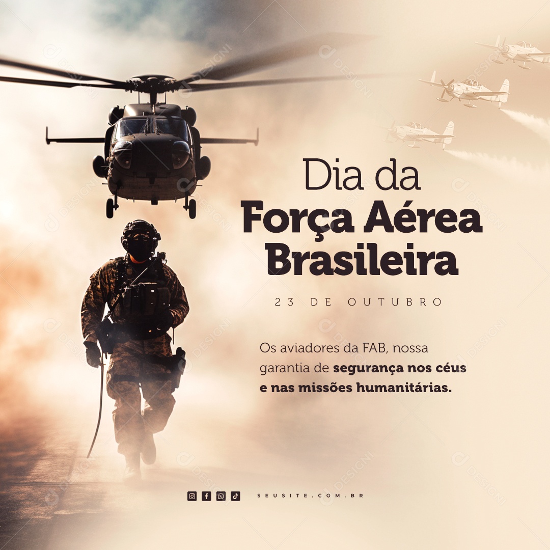 Dia Da Força Aérea Brasileira 23 De Outubro Social Media PSD Editável