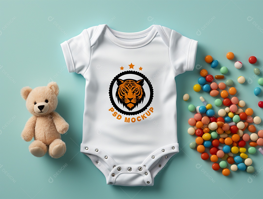 Mockup Body de Bebê PSD Editável