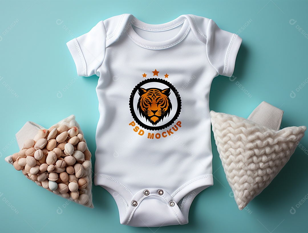 Mockup Body de Bebê PSD Editável