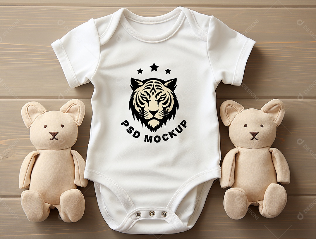 Mockup Body de Bebê PSD Editável