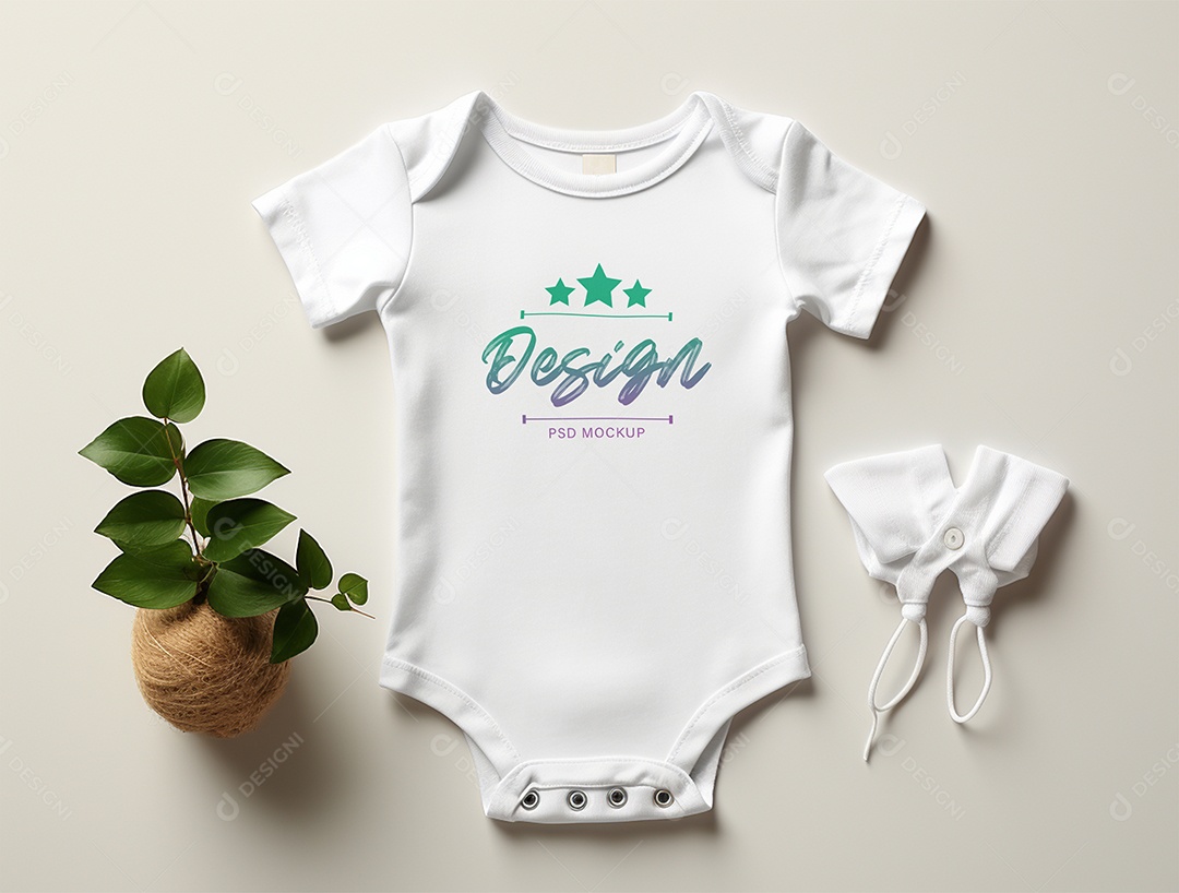 Mockup Body de Bebê PSD Editável