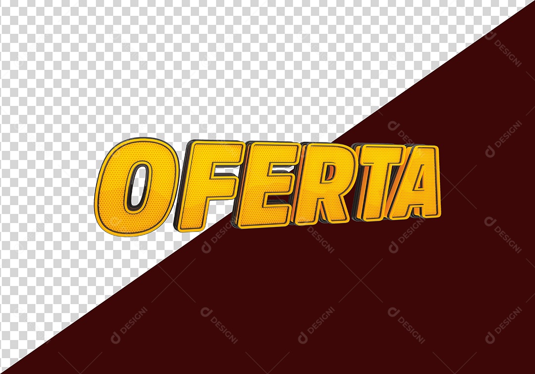 Ofertas Texto 3D Dourado para Composição PSD