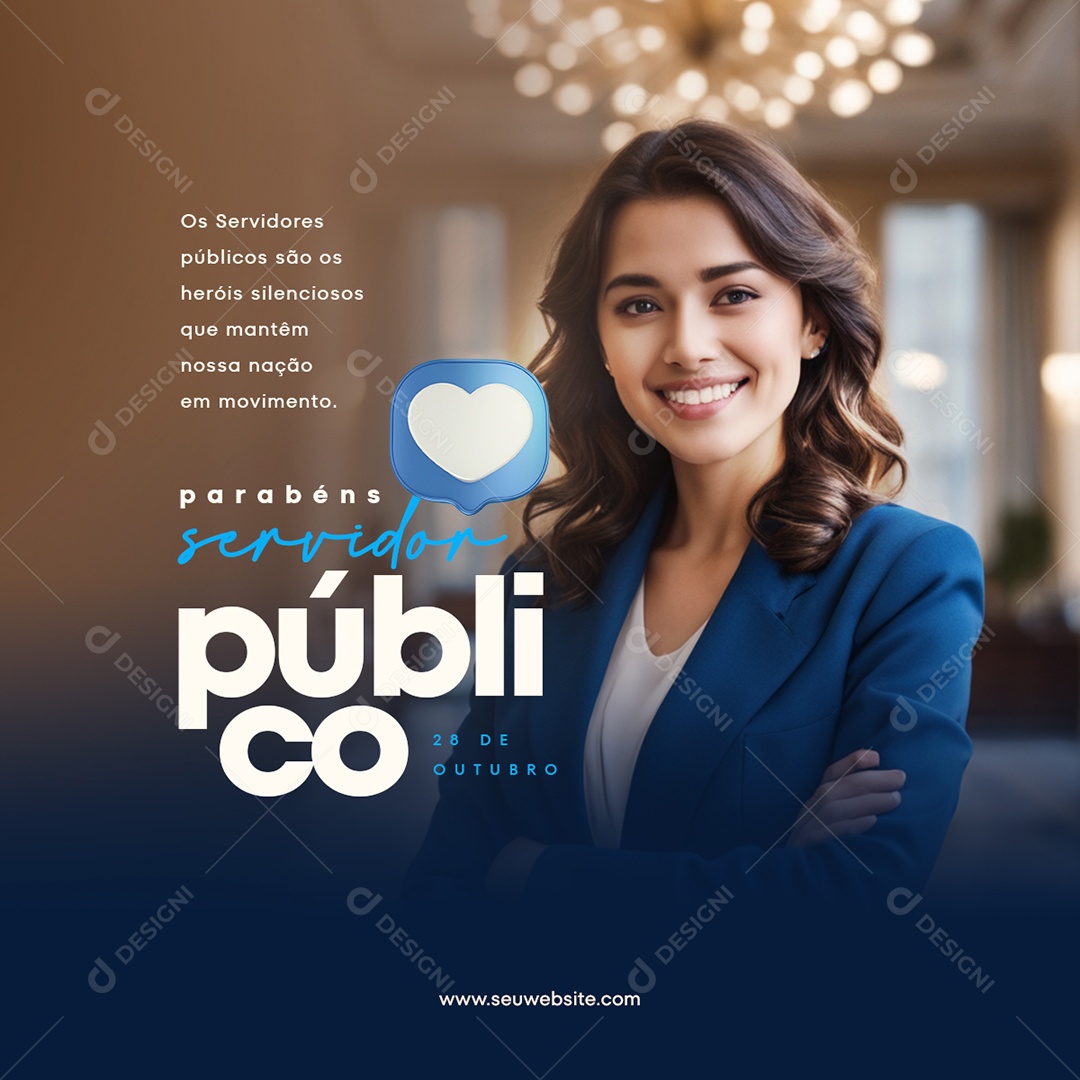 Social Media Feed Dia Do Servidor Público 28 De Outubro PSD Editável