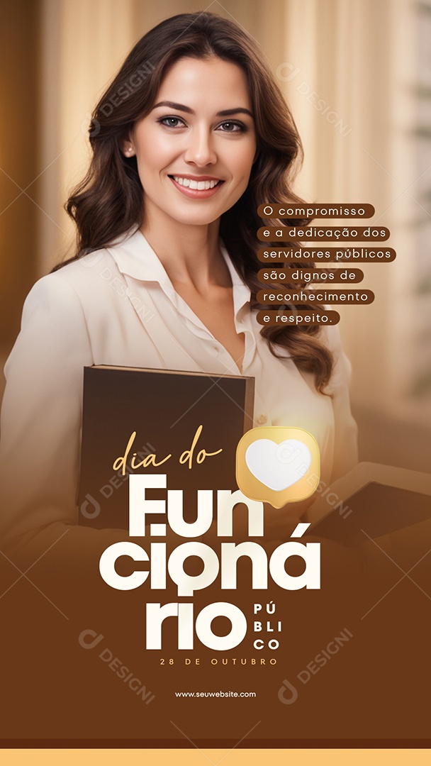 Social Media Story Dia Do Funcionário 28 De Outubro PSD Editável