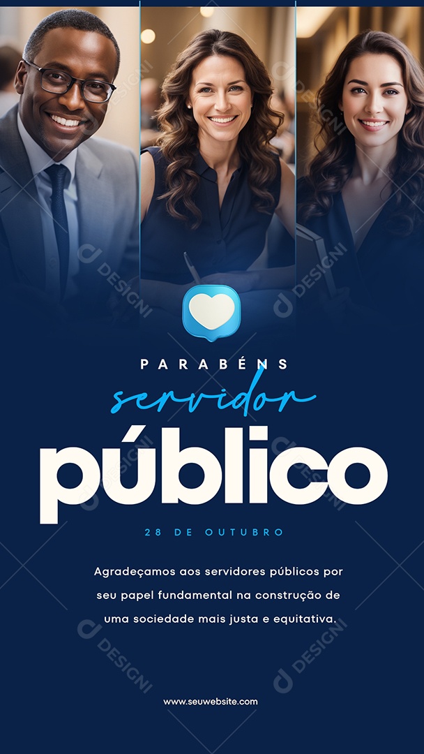 Social Media Story Dia Do Servidor Público 28 De Outubro PSD Editável