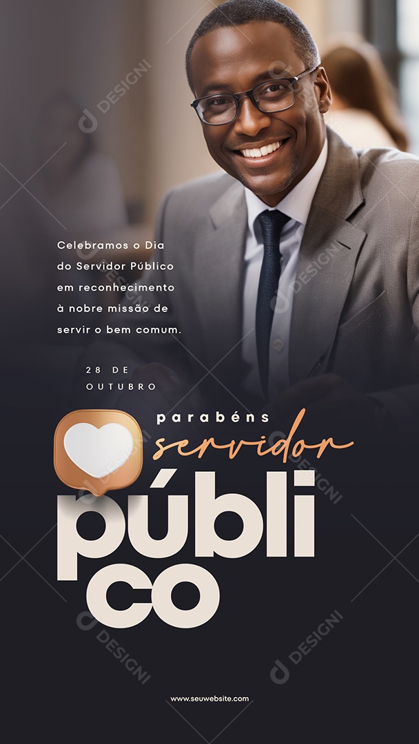 Social Media Story Celebramos o Dia Do Servidor Público 28 De Outubro PSD Editável