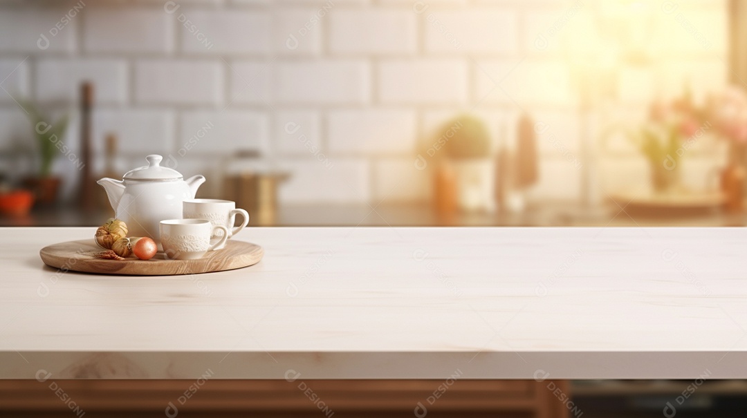 Mesa vazia na cozinha horizontal