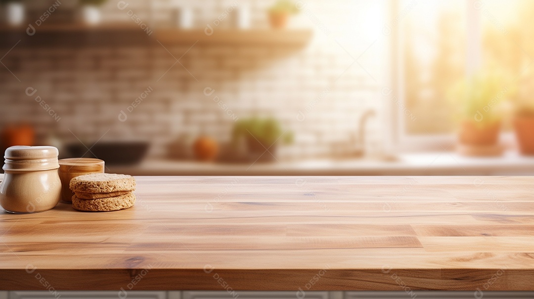 Mesa vazia na cozinha horizontal