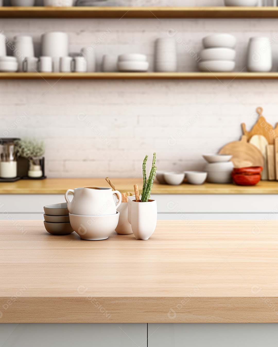 Mesa vazia na cozinha horizontal