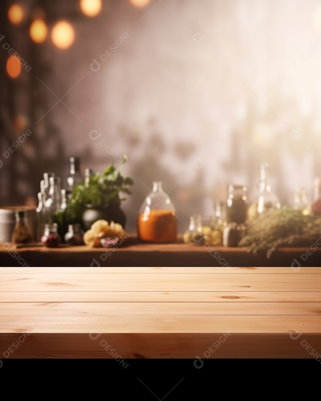 Mesa vazia na cozinha horizontal