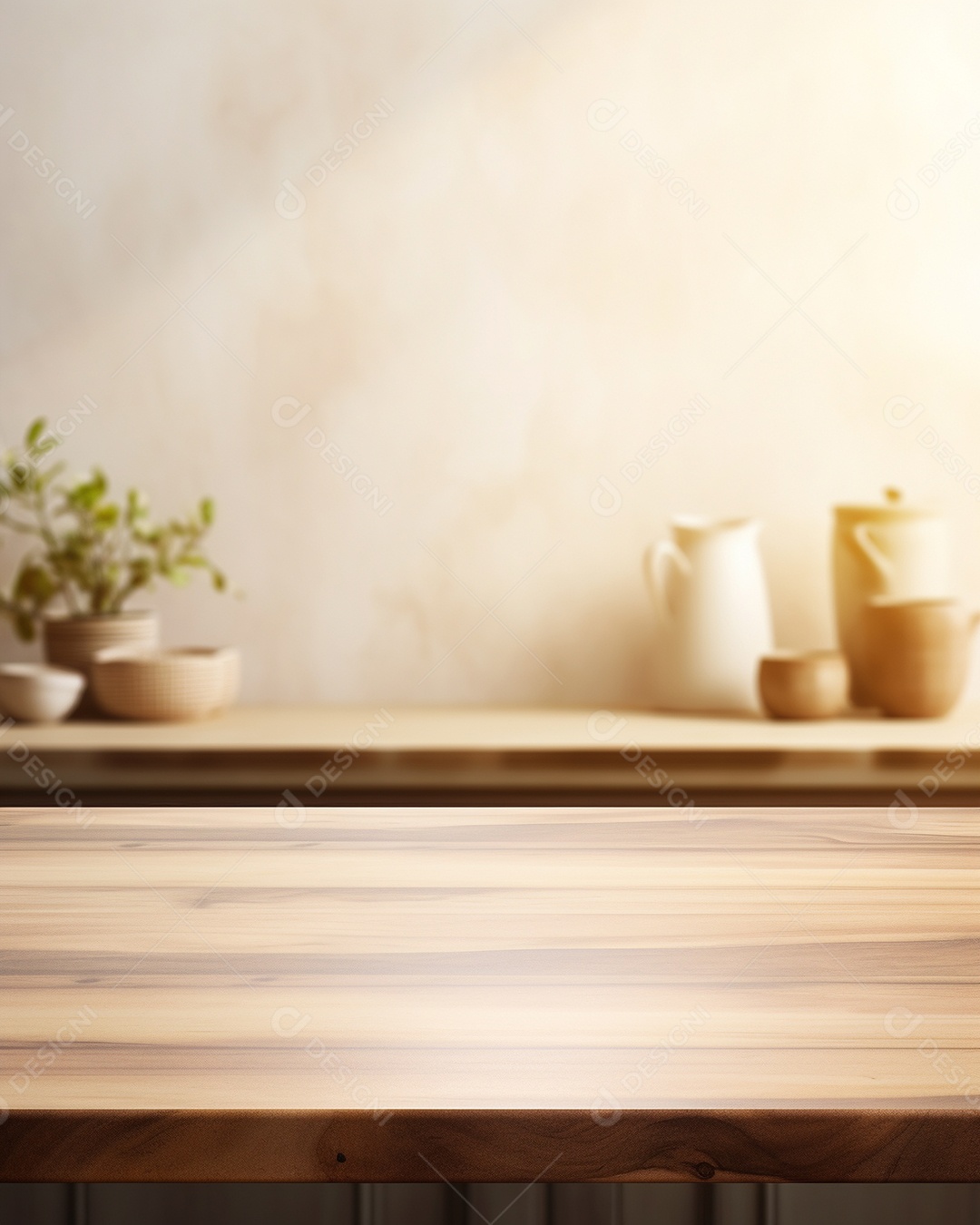 Mesa vazia na cozinha horizontal