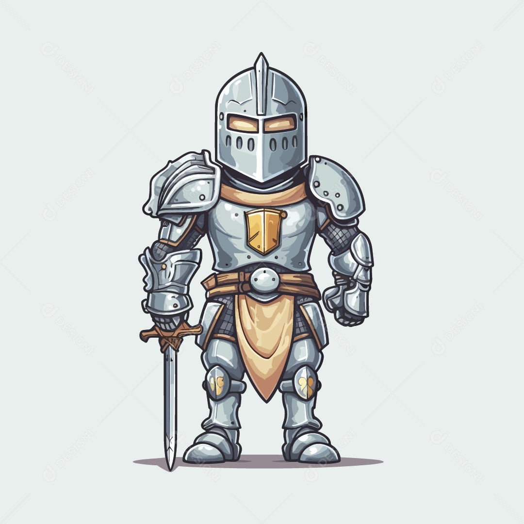 Cavaleiro com uma Espada Ilustração Vetor EPS