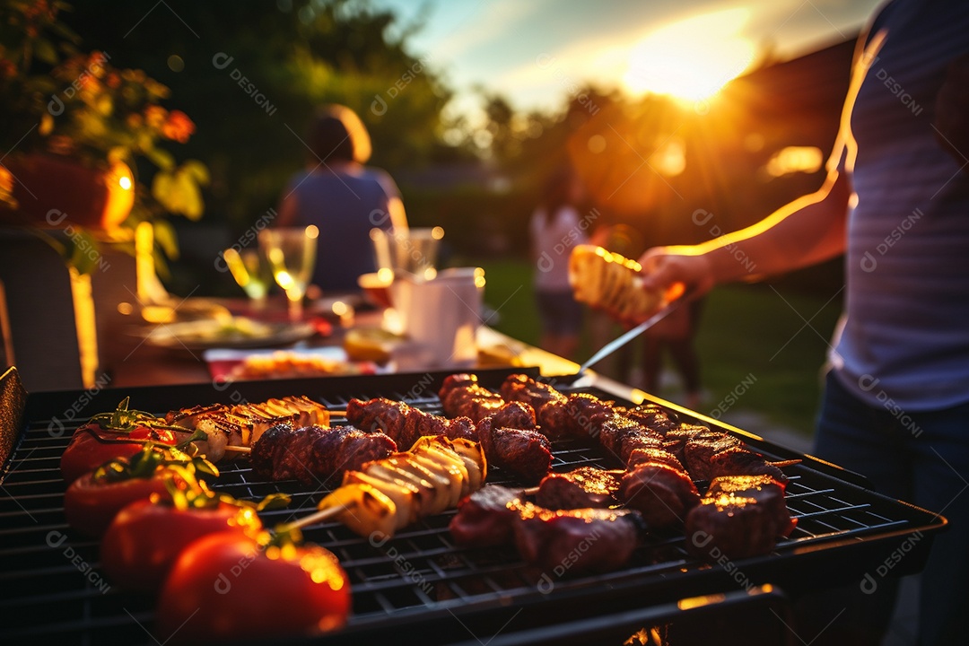 Amigos em uma dia de churrasco
