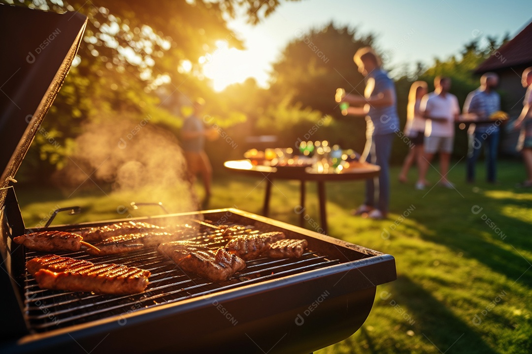 Amigos em uma dia de churrasco