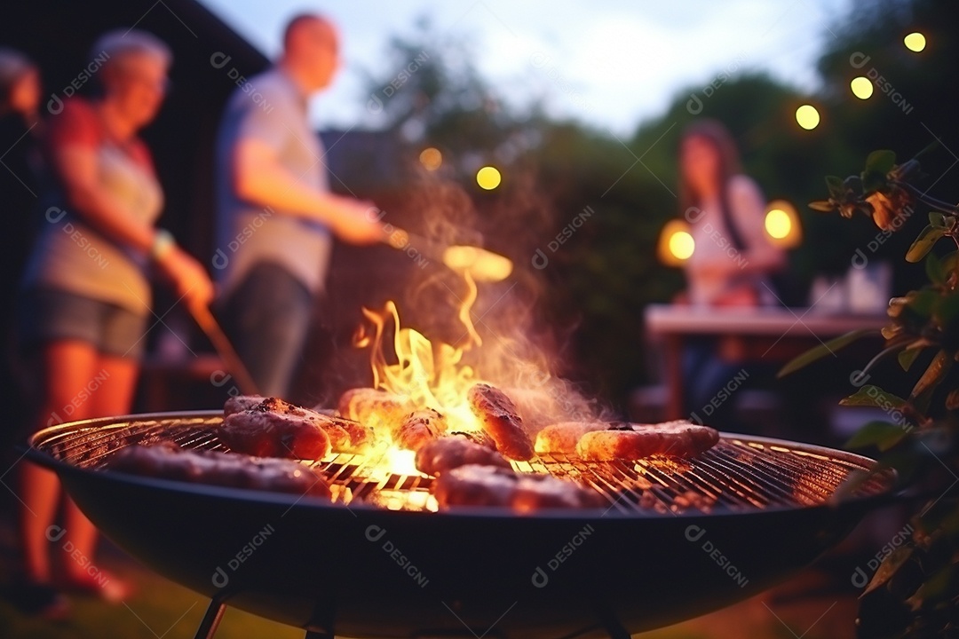 Amigos em uma dia de churrasco