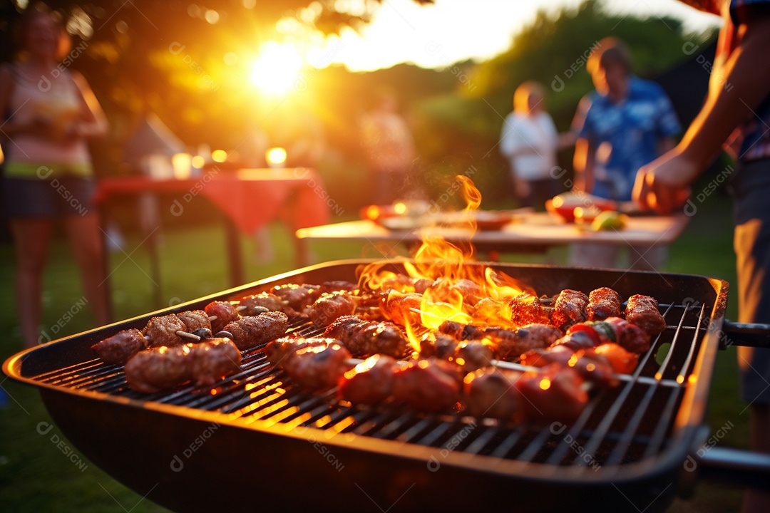 Amigos em uma dia de churrasco