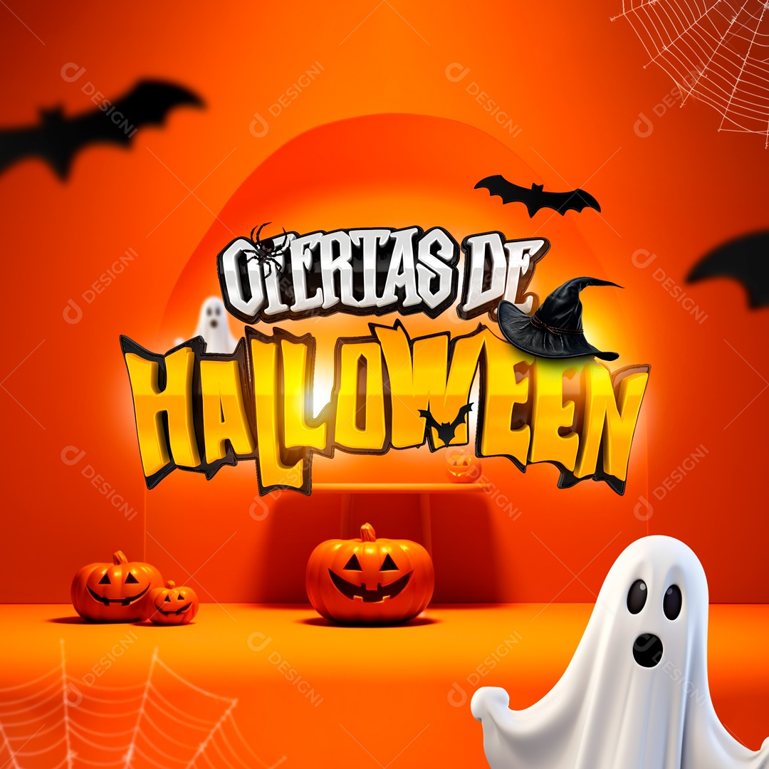 Selo 3D Ofertas De Halloween Para Composição PSD