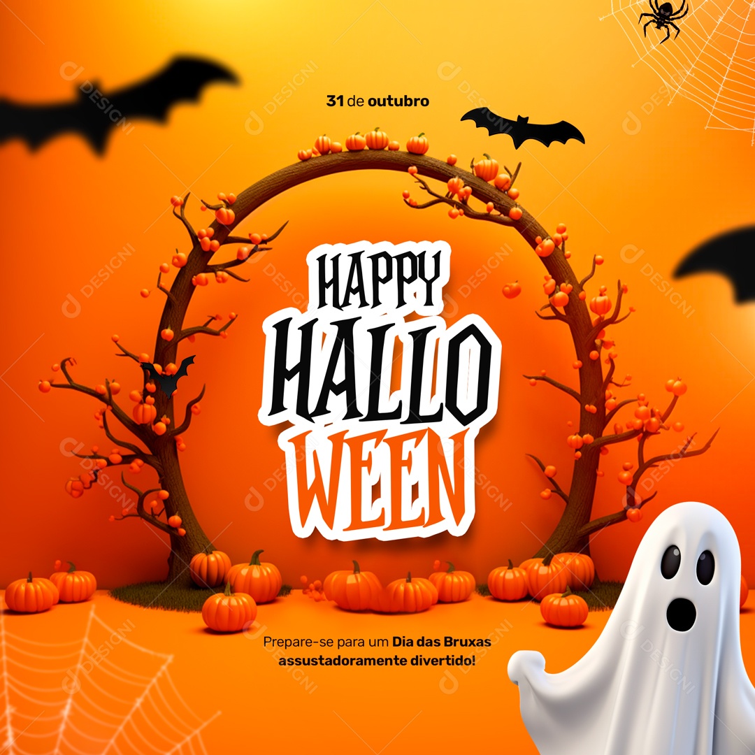 Happy Halloween Dia Das Bruxas Social Media PSD Editável