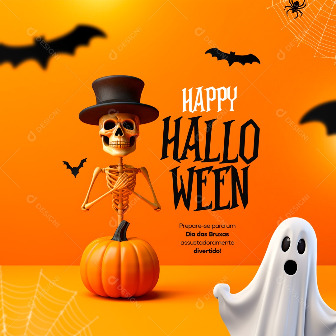 Social Media Happy Halloween Dia Das Bruxas PSD Editável