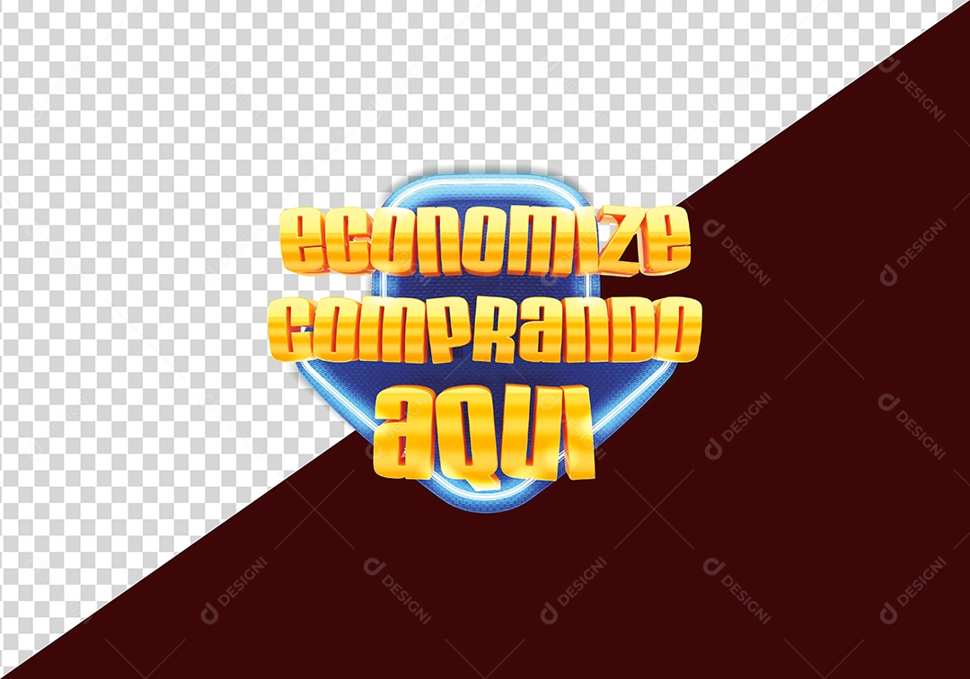 Economize Comprando Aqui Selo 3D Azul Dourado para Composição PSD.zip.