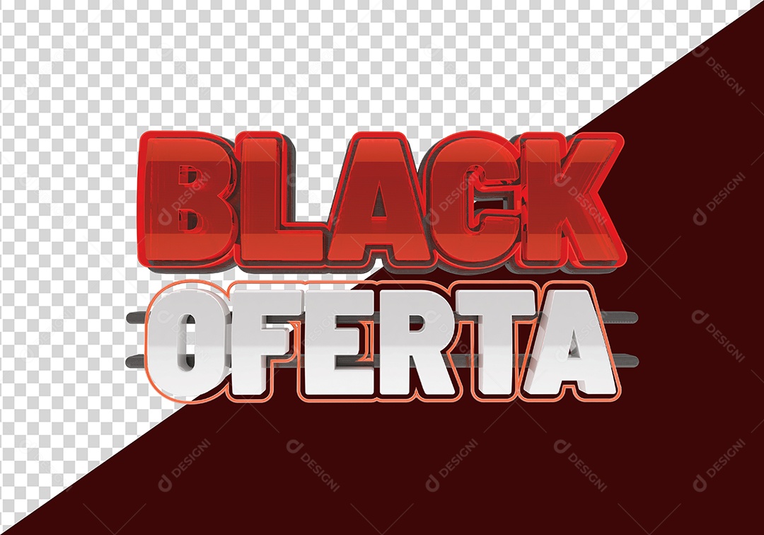 Black Ofertas Selo 3D Vermelho Branco para Composição PSD