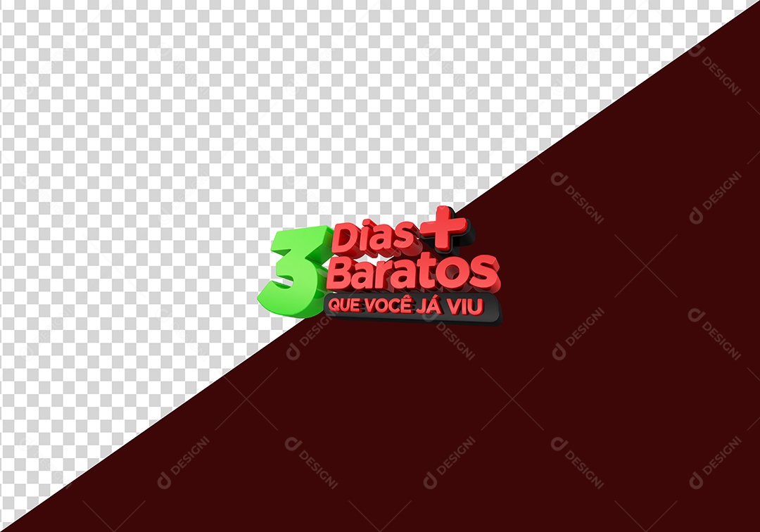 Dias Mais Baratos que Você já Viu Selo 3D Vermelho para Composição PSD