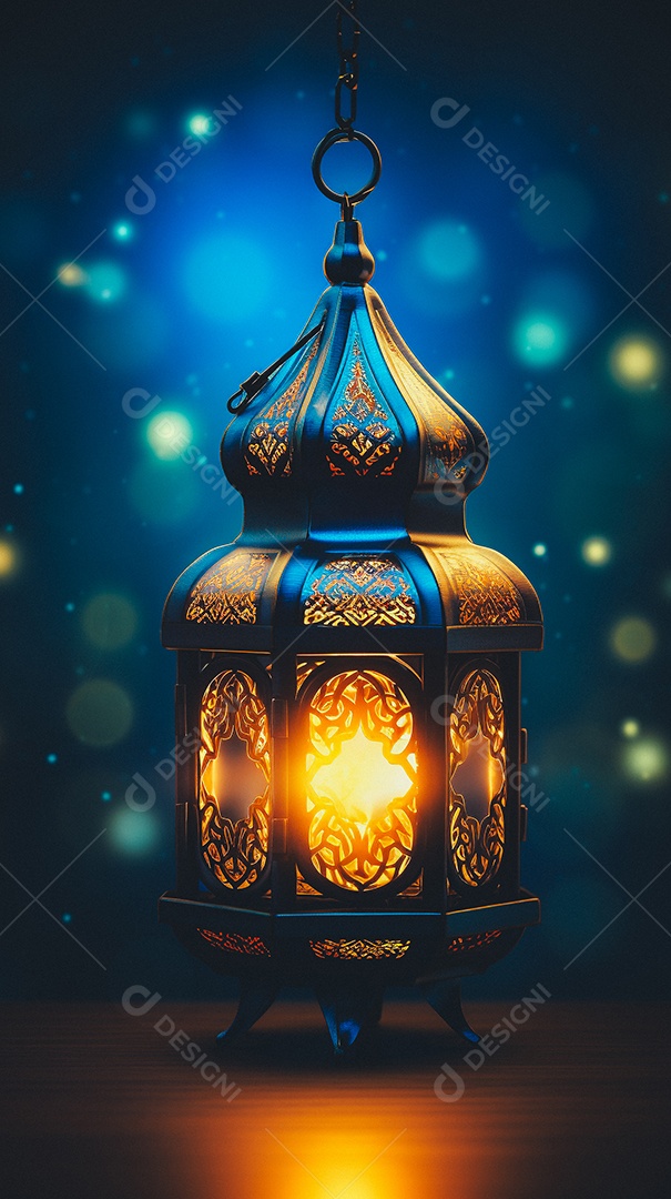 Lanterna árabe da ilustração do fundo da celebração do Ramadã