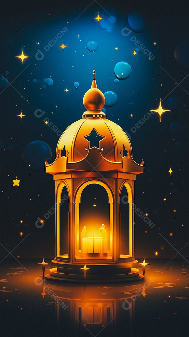 Lanterna árabe da ilustração do fundo da celebração do Ramadã